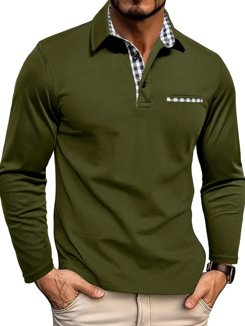 Charel | Langarm Poloshirt Herren aus Hochwertiger Baumwolle