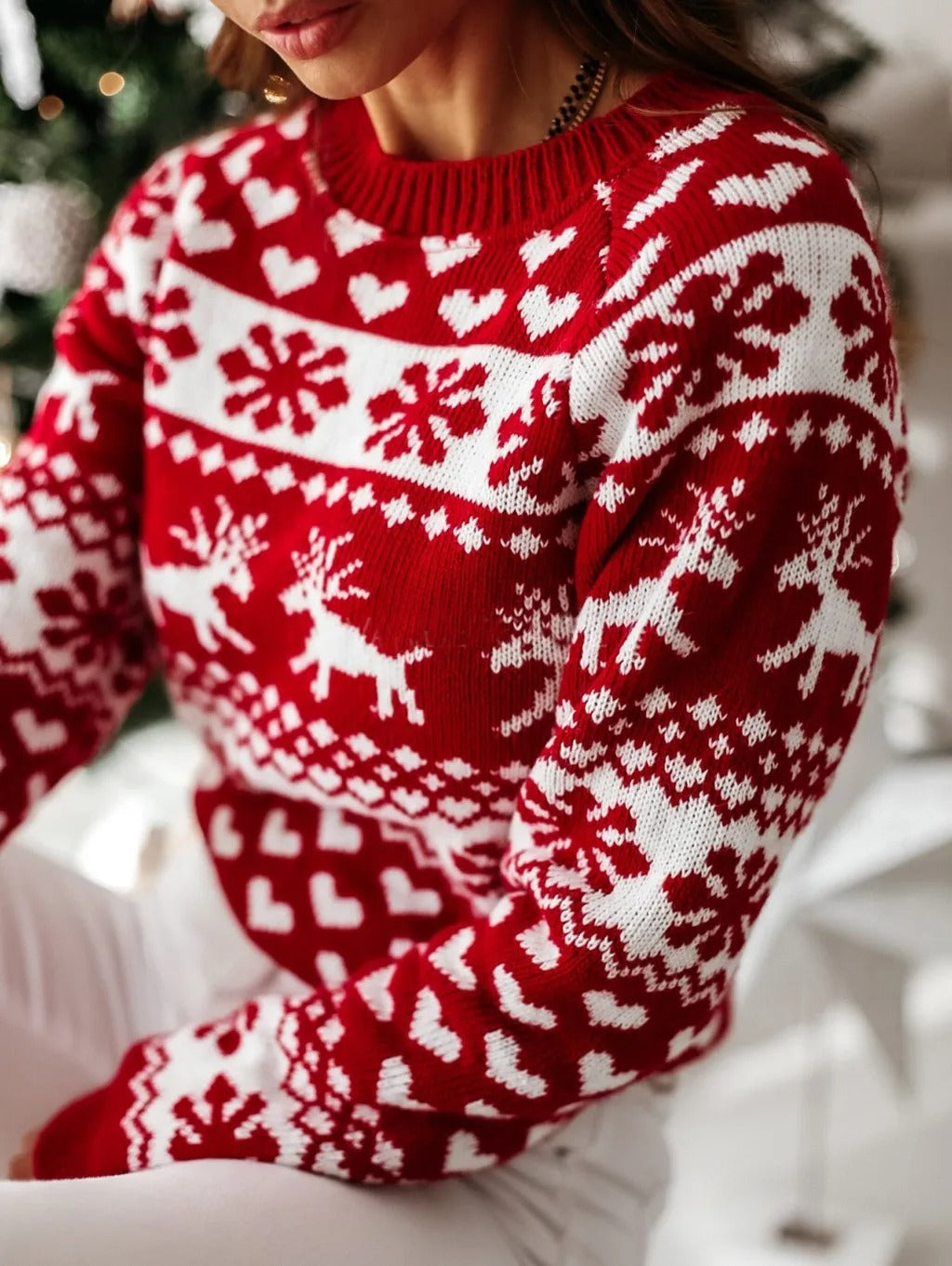 Lisa | Xmas Moose Print Pullover