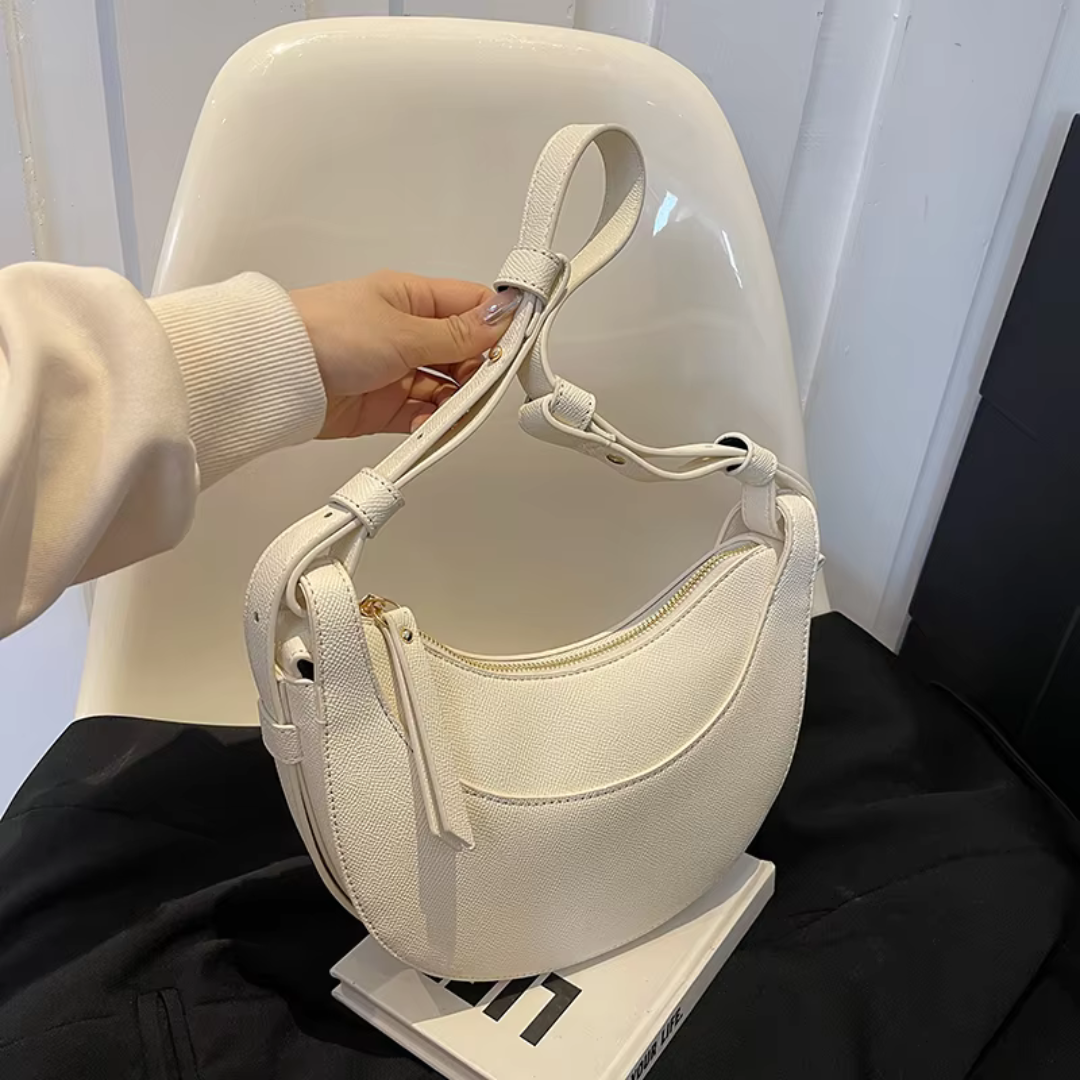Halima | Umhängetasche Damen im Halbmonddesign - Elegant Schwarz, Vielseitig Tragbar als Crossbody Bag 1