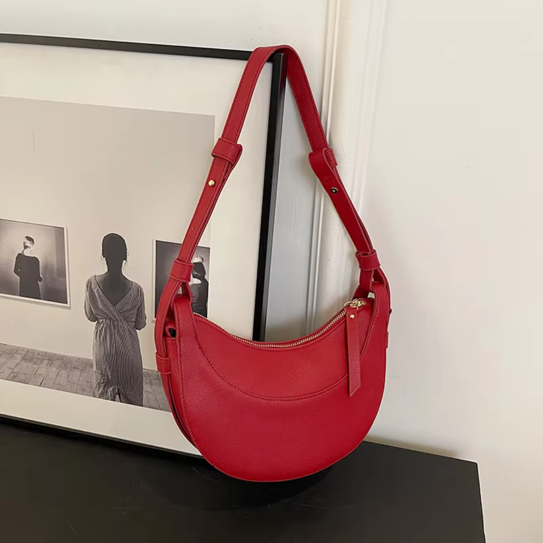 Halima | Umhängetasche Damen im Halbmonddesign - Elegant Schwarz, Vielseitig Tragbar als Crossbody Bag 3