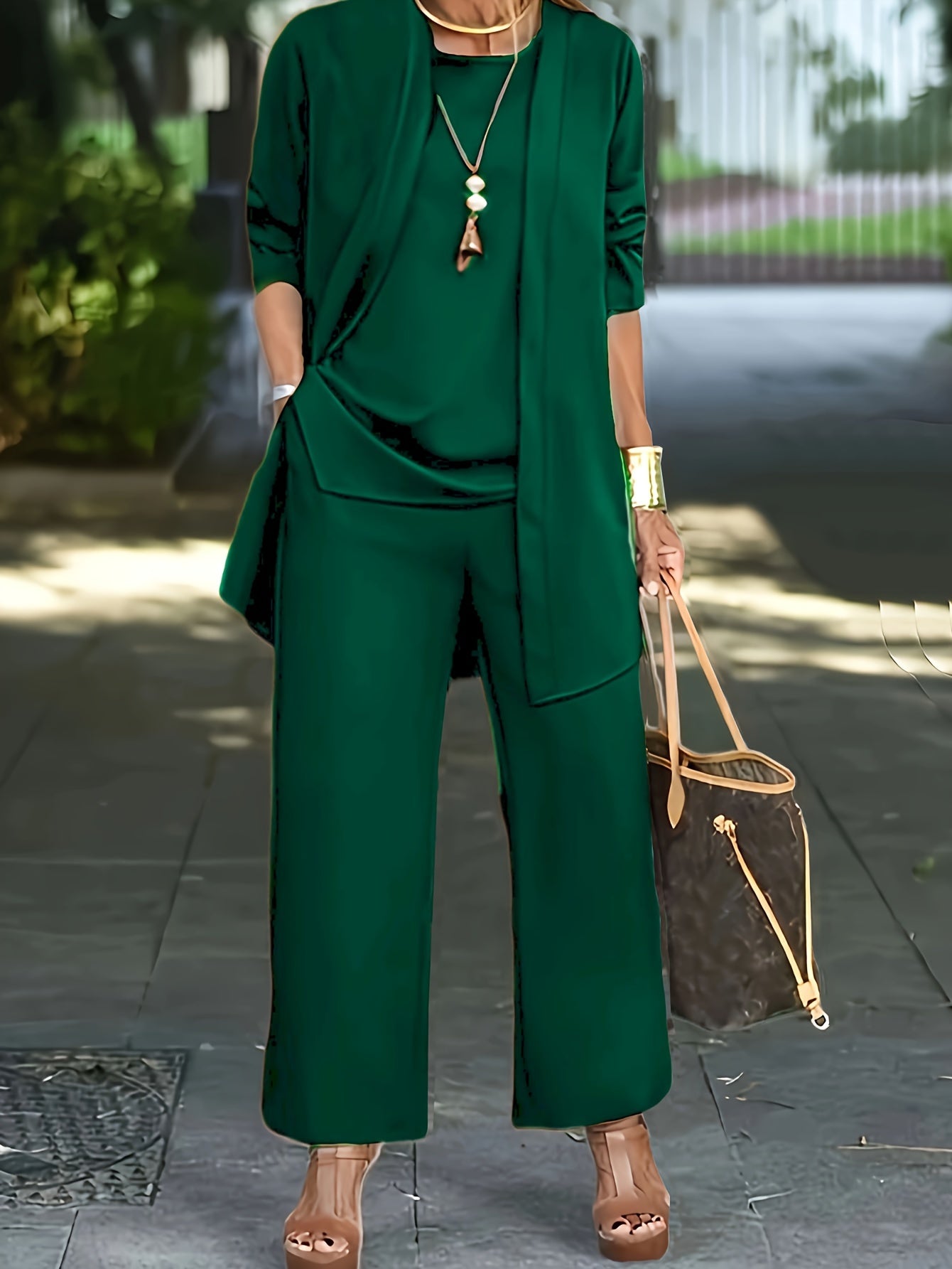 Stefanie | Chic Einfarbig Dreiteiliges Set