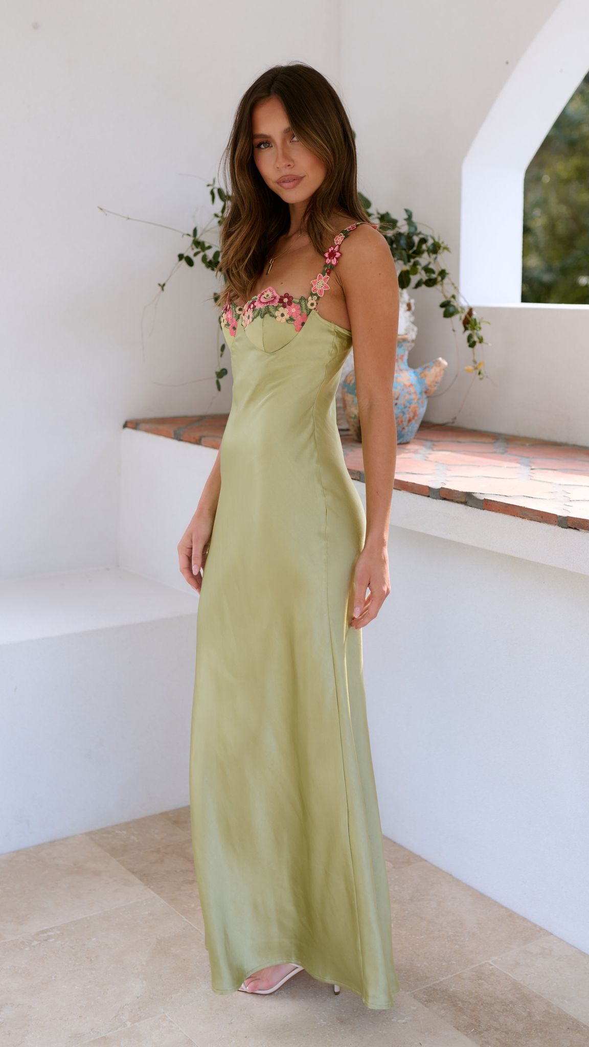 Martina | Maxikleid Sommer mit Blumenmuster für Damen, Elegantes Lange Kleid