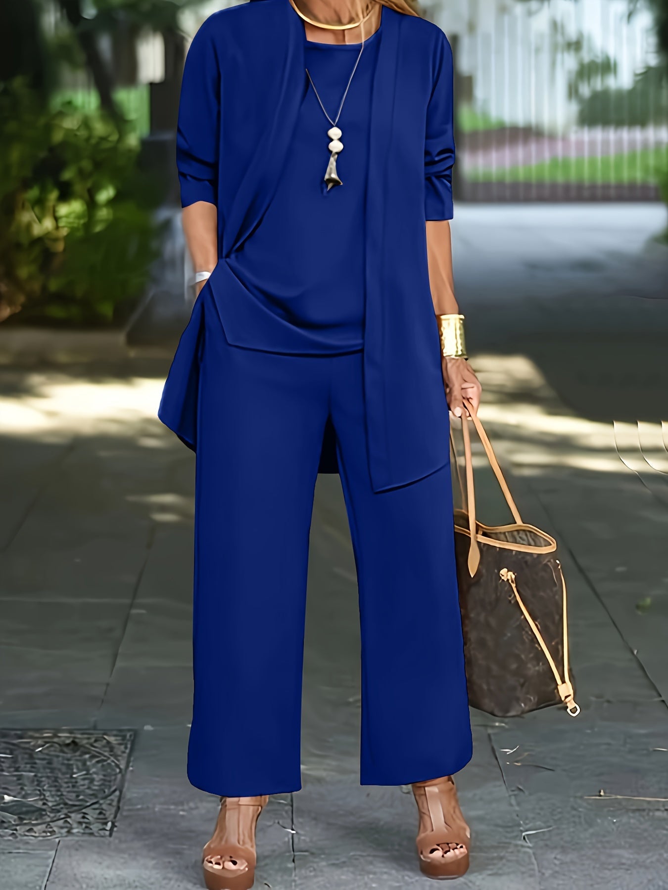 Stefanie | Chic Einfarbig Dreiteiliges Set