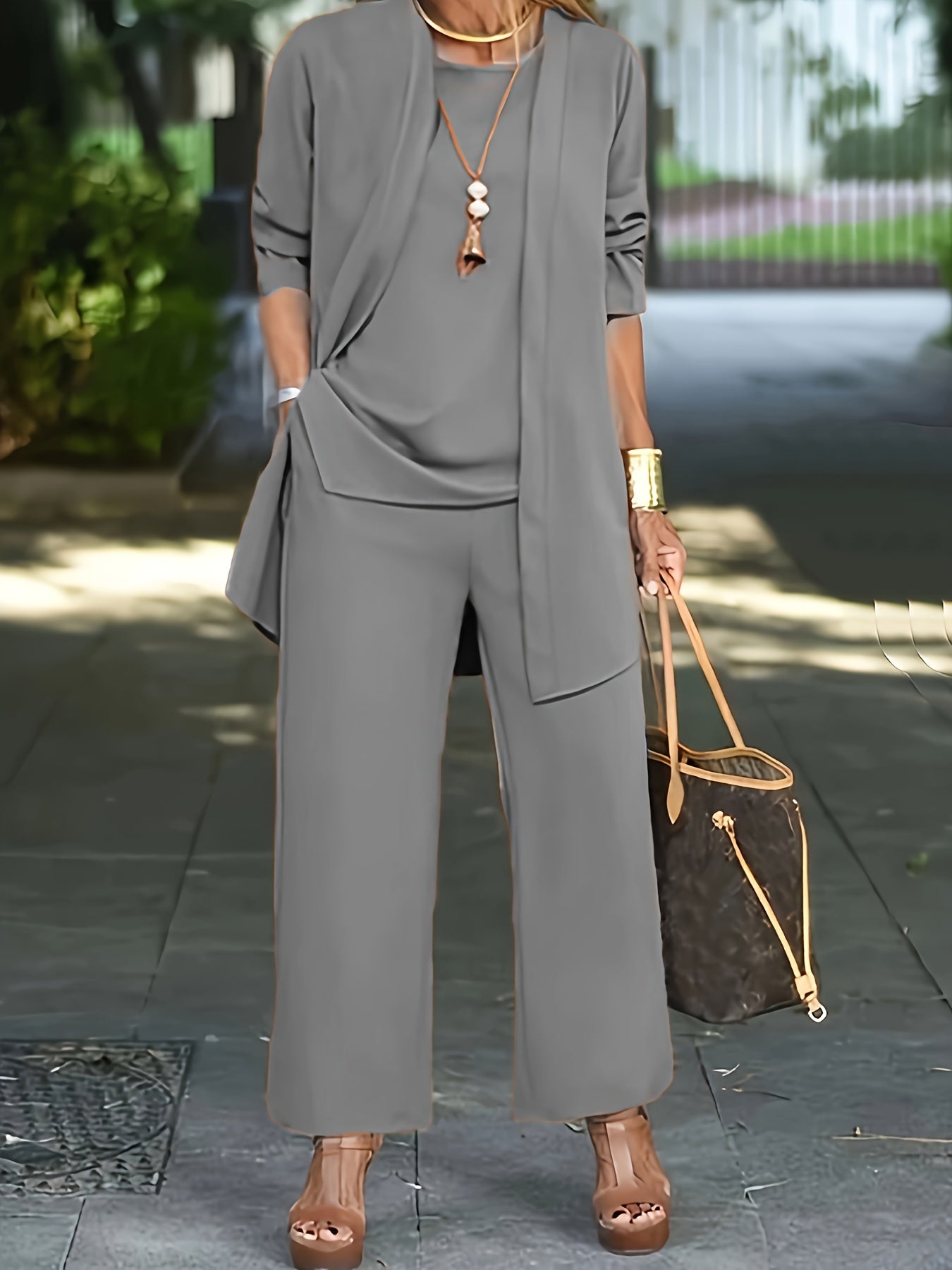 Stefanie | Chic Einfarbig Dreiteiliges Set