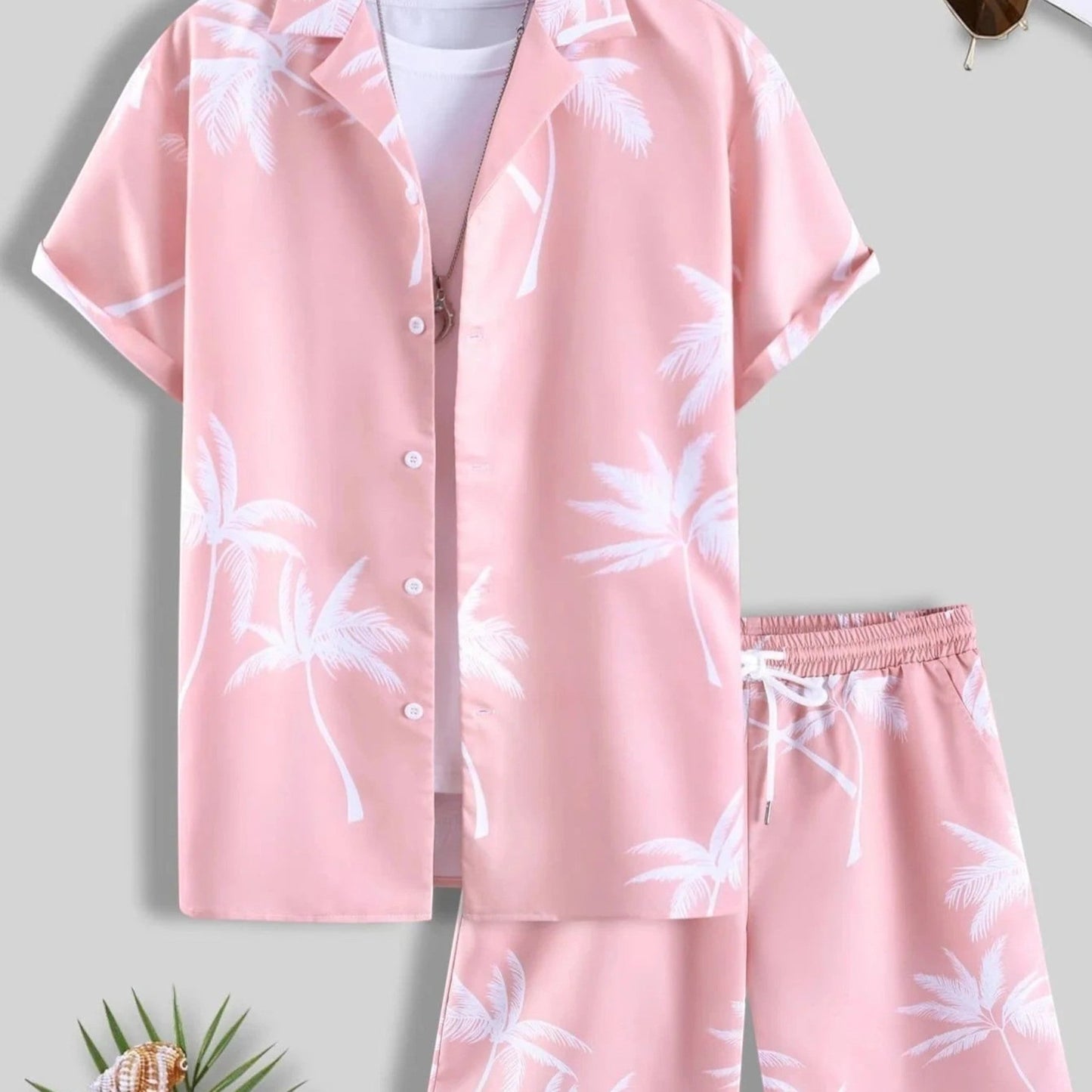 Jorden | Zweiteiler Hose und Oberteil Sommer Set im Tropen Design