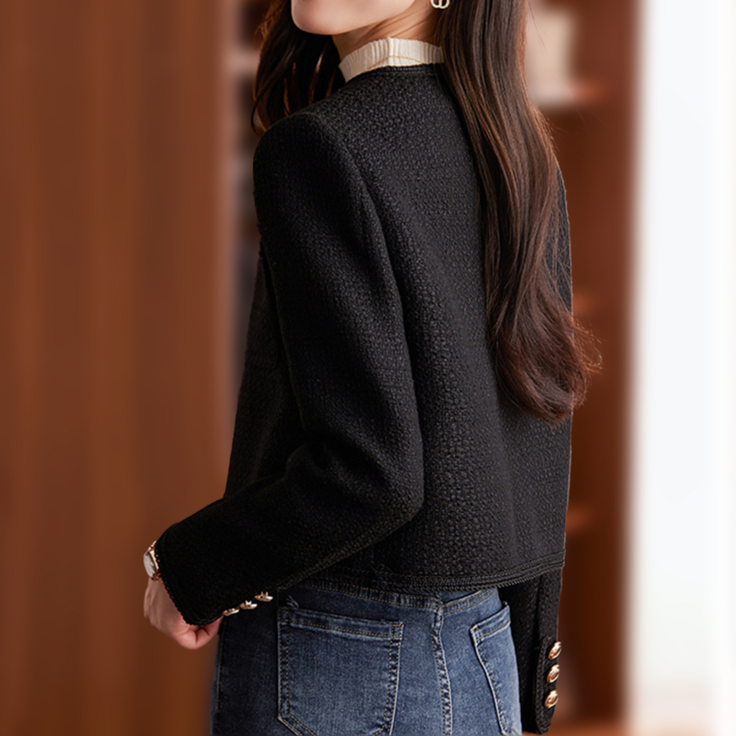 Kristin | Damenjacke aus hochwertigem Tweed – Elegante Kurzjacke