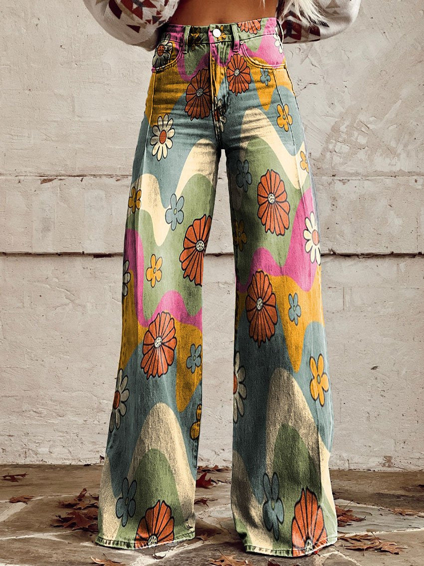 Quirina | Weit geschnittene hose mit Blumenmuster