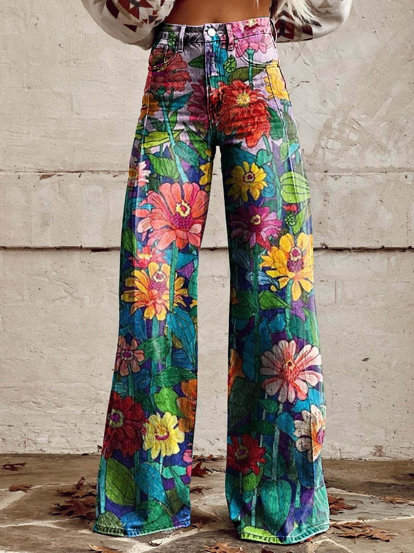 Quirina | Weit geschnittene hose mit Blumenmuster