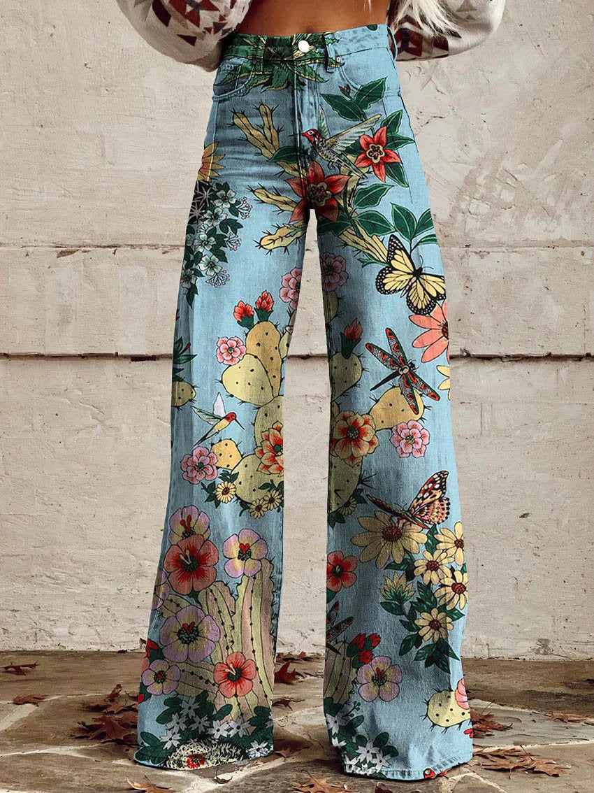 Quirina | Weit geschnittene hose mit Blumenmuster