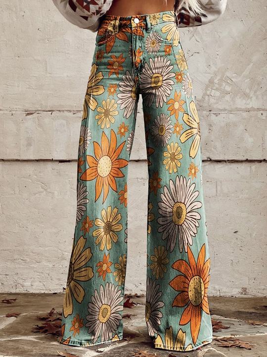 Quirina | Weit geschnittene hose mit Blumenmuster