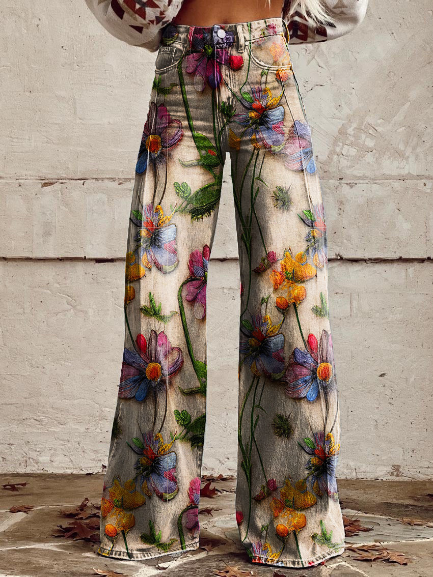 Quirina | Weit geschnittene hose mit Blumenmuster