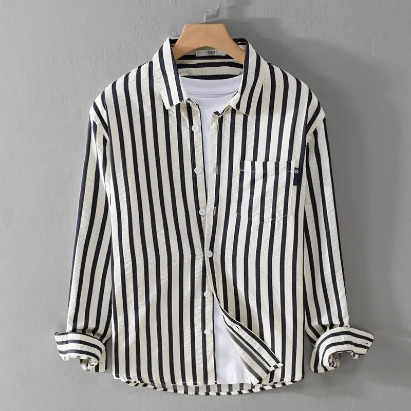 Alfie | Vertikaler Streifen-Button-Down-Sommerhemd
