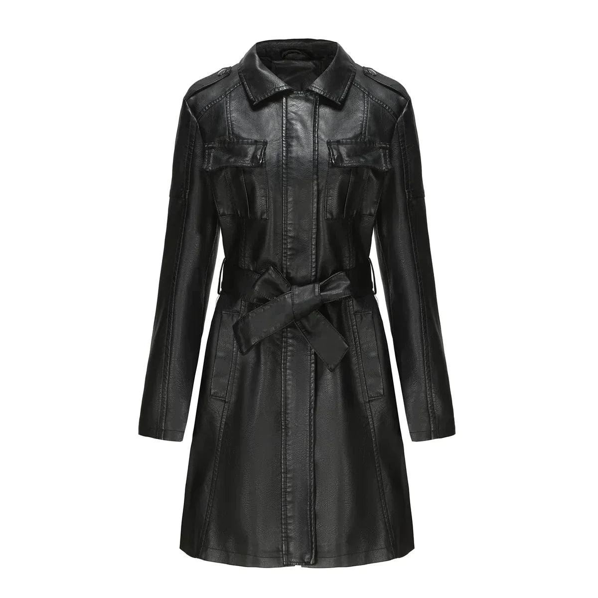 Silveria | Lange Jacke mit Gürtel