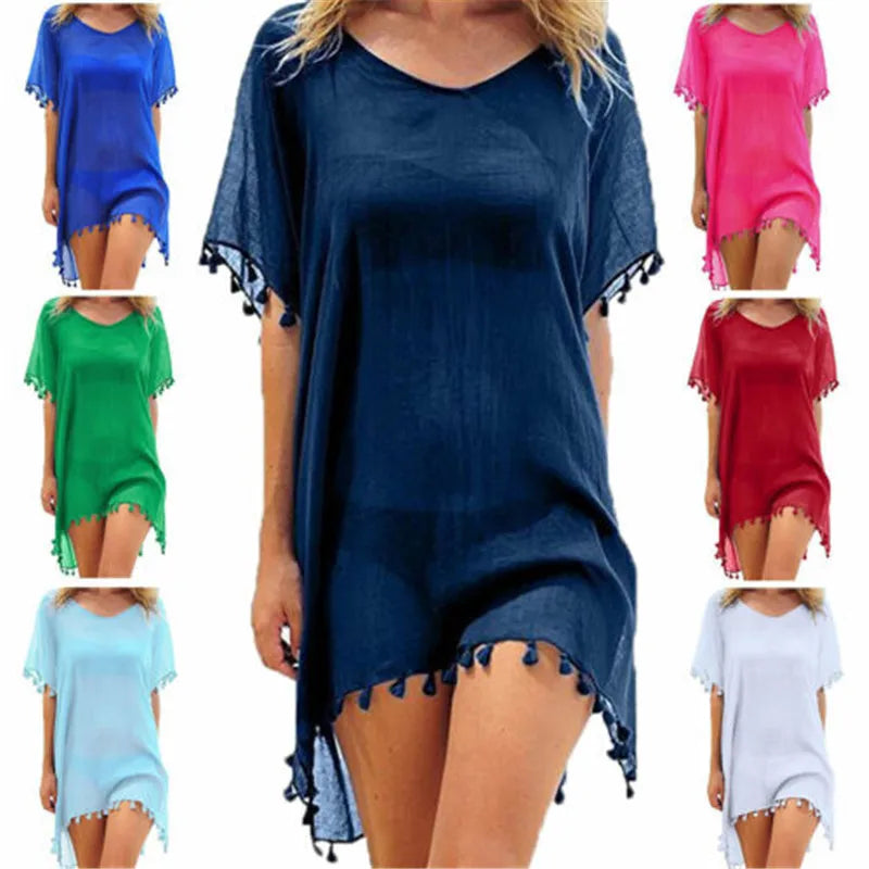 Chiffon Strandkleid Damen | Elegantes Beach Cover Up-1