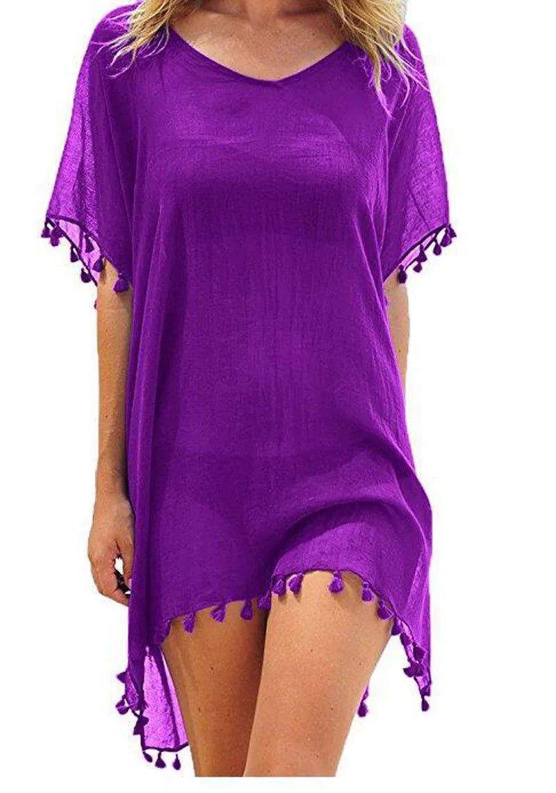 Variant image for Chiffon Strandkleid Damen | Elegantes Beach Cover Up-5