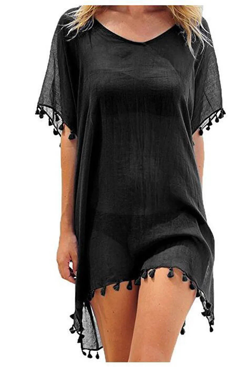 Chiffon Strandkleid Damen | Elegantes Beach Cover Up-4