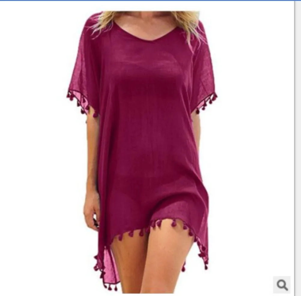 Variant image for Chiffon Strandkleid Damen | Elegantes Beach Cover Up-3