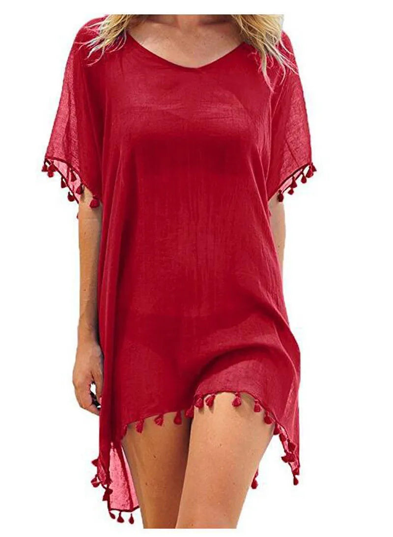 Chiffon Strandkleid Damen | Elegantes Beach Cover Up-5