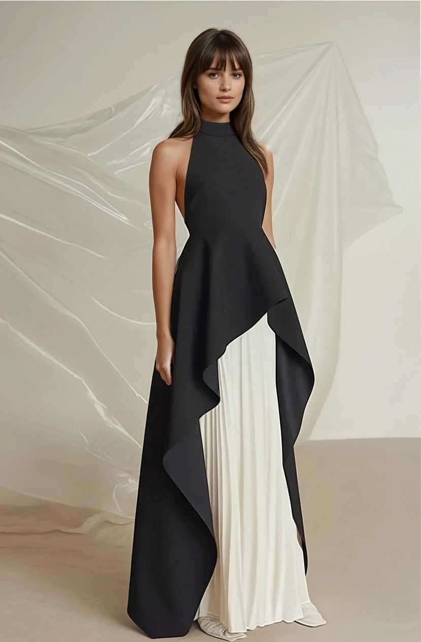 Luna | Asymmetrisches Maxikleid für Damen – Festlich, Elegant und Fließend-1