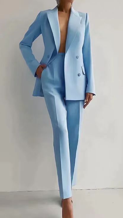 Liza | Eleganter Damenanzug aus Crepe Diagonal mit Slim-Fit Blazer und Hosen Set 5
