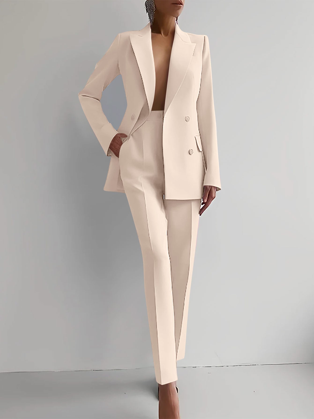 Variant image for Liza | Eleganter Damenanzug aus Crepe Diagonal mit Slim-Fit Blazer und Hosen Set-31