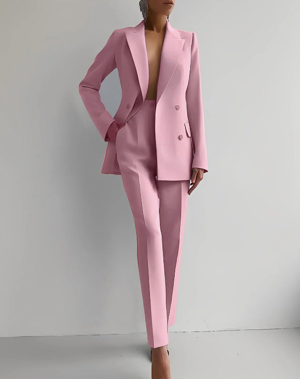 Andrea | Eleganter Damenanzug aus Crepe Diagonal mit Slim-Fit Blazer und Hosen Set