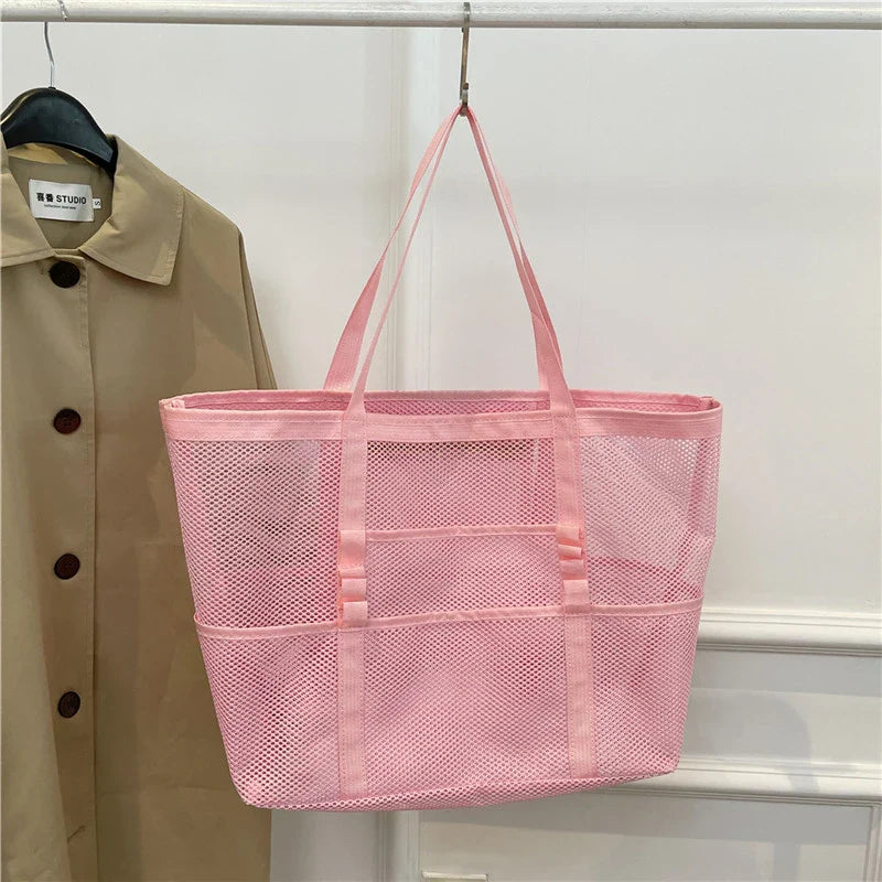Mira | Große Strandtasche aus leichtem Mesh für Strand und Reisen
