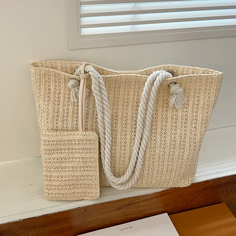 Bali | Große Strandtasche aus Stroh für Strand und Freizeit