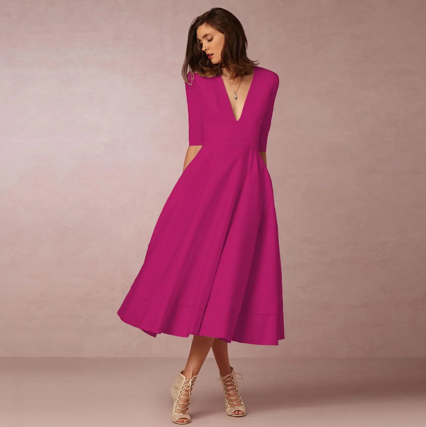 Glamour | Midi Abendkleid für Damen Elegant und Zeitlos
