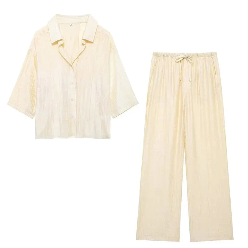 Variant image for Daria | Damen Set mit Jacquard-Muster – Lässig & Schick für Frühling/Sommer-8