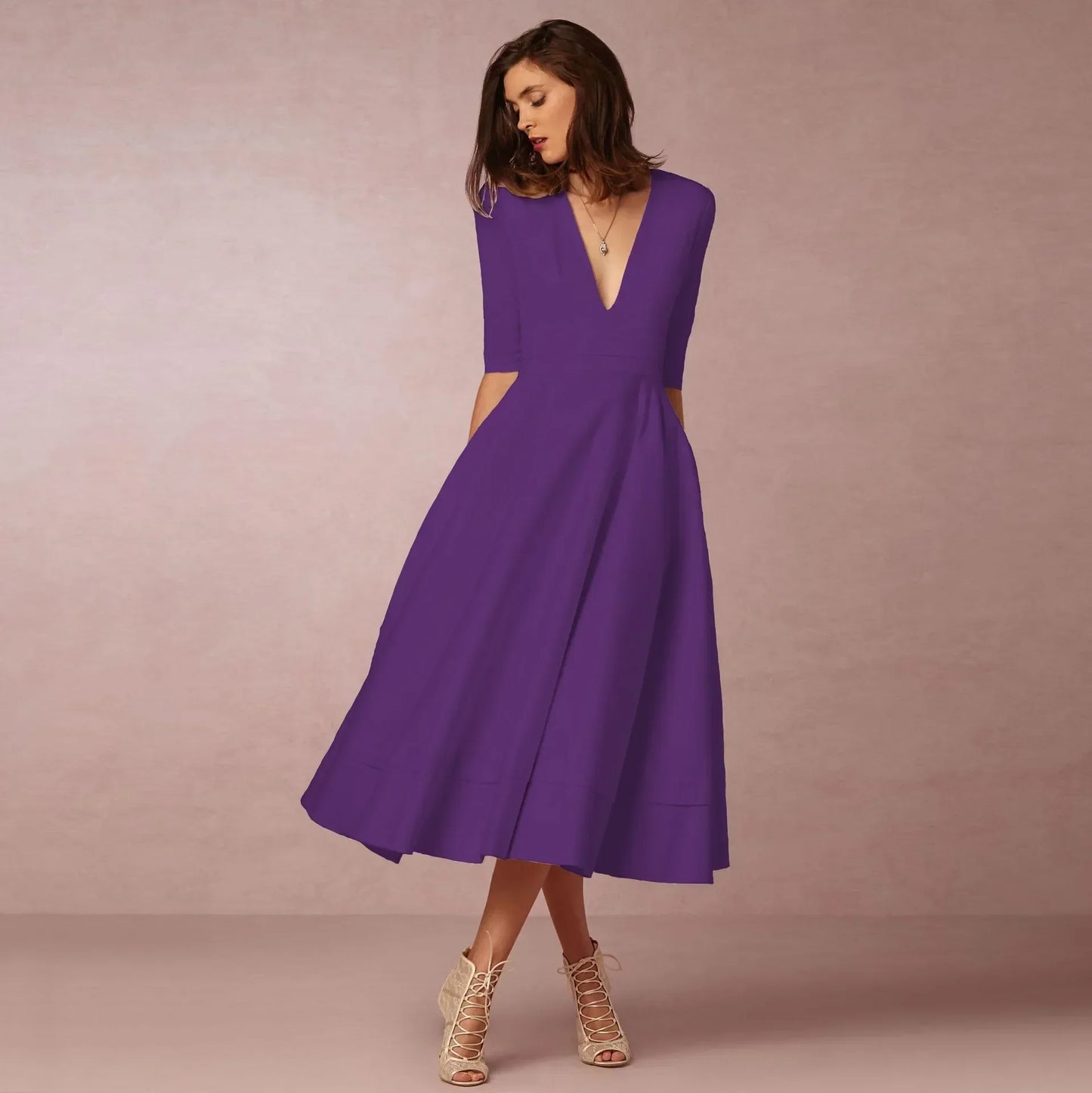 Glamour | Midi Abendkleid für Damen Elegant und Zeitlos