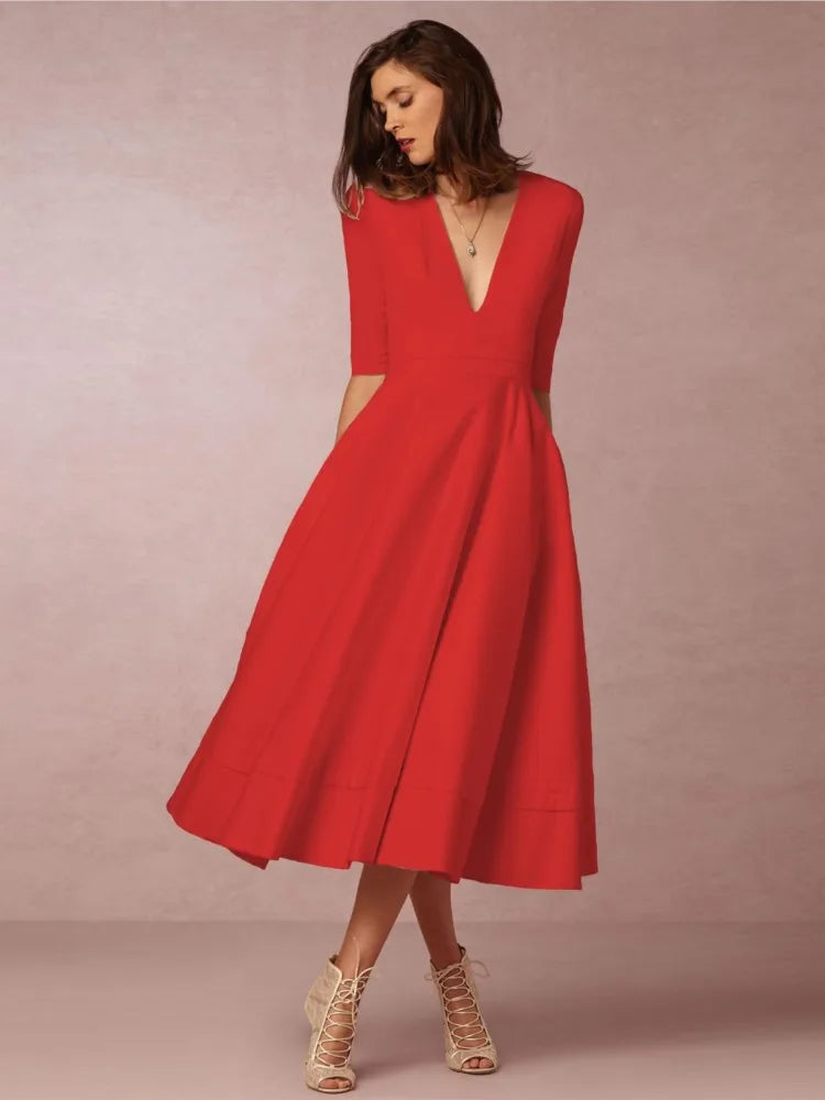 Glamour | Midi Abendkleid für Damen Elegant und Zeitlos