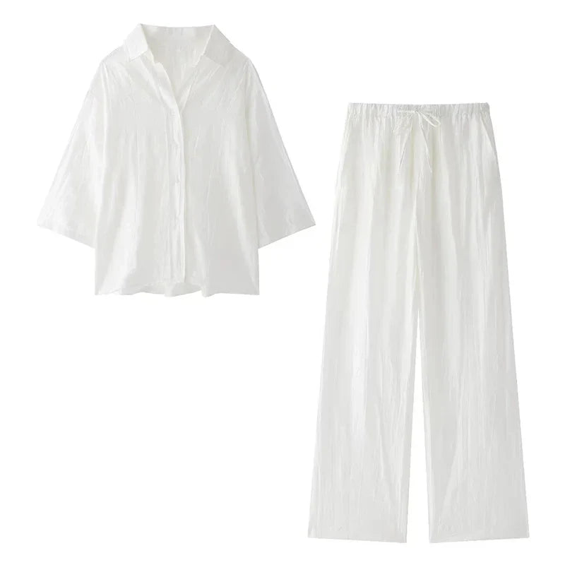 Variant image for Daria | Damen Set mit Jacquard-Muster – Lässig & Schick für Frühling/Sommer-14