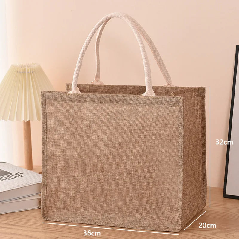Lina | Einkaufstasche Shopper aus Leinen - Handbemalt, Groß und Umweltfreundlich-1