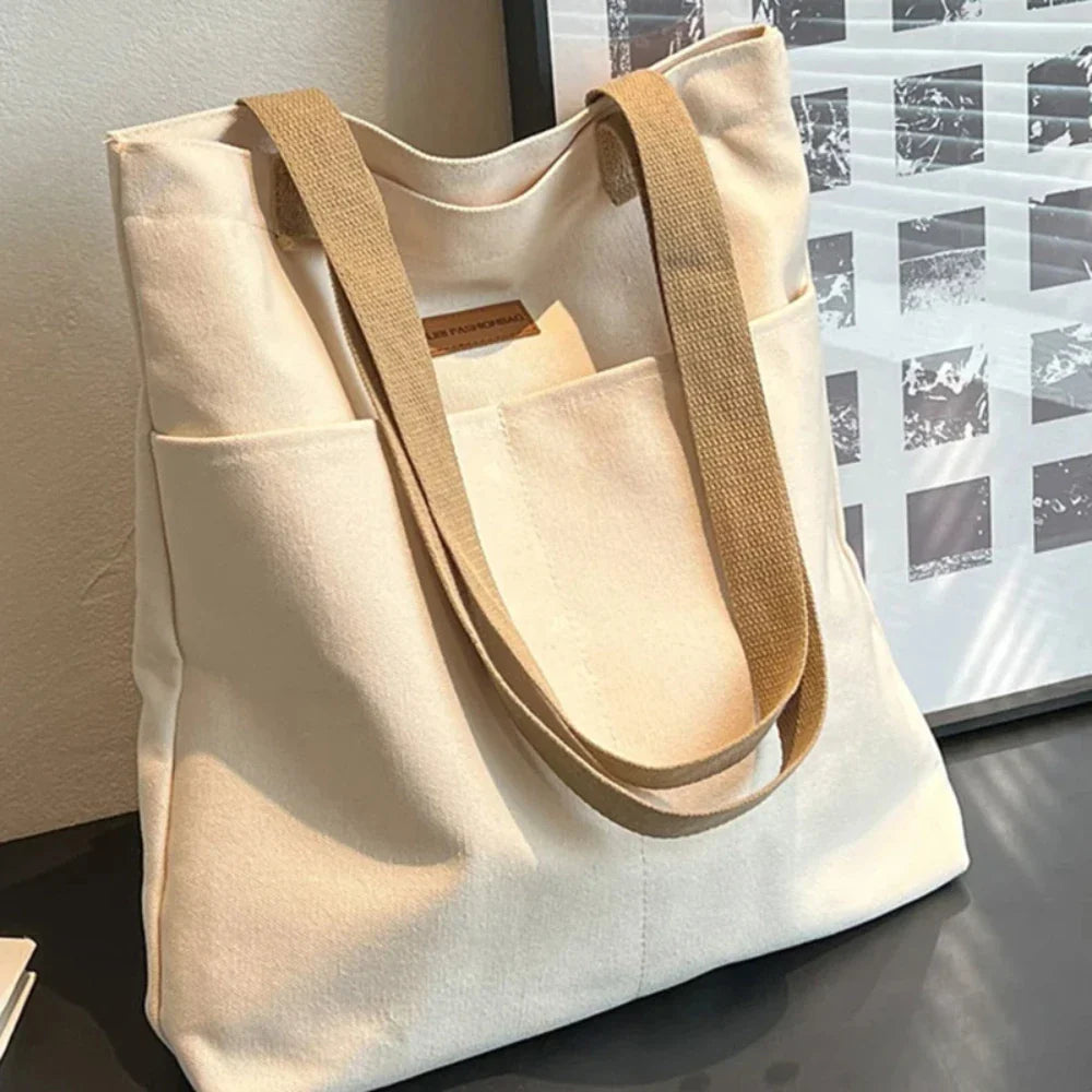 Lina | Einkaufstasche Shopper aus Leinwand – Große Kapazität, Unisex-Design-1