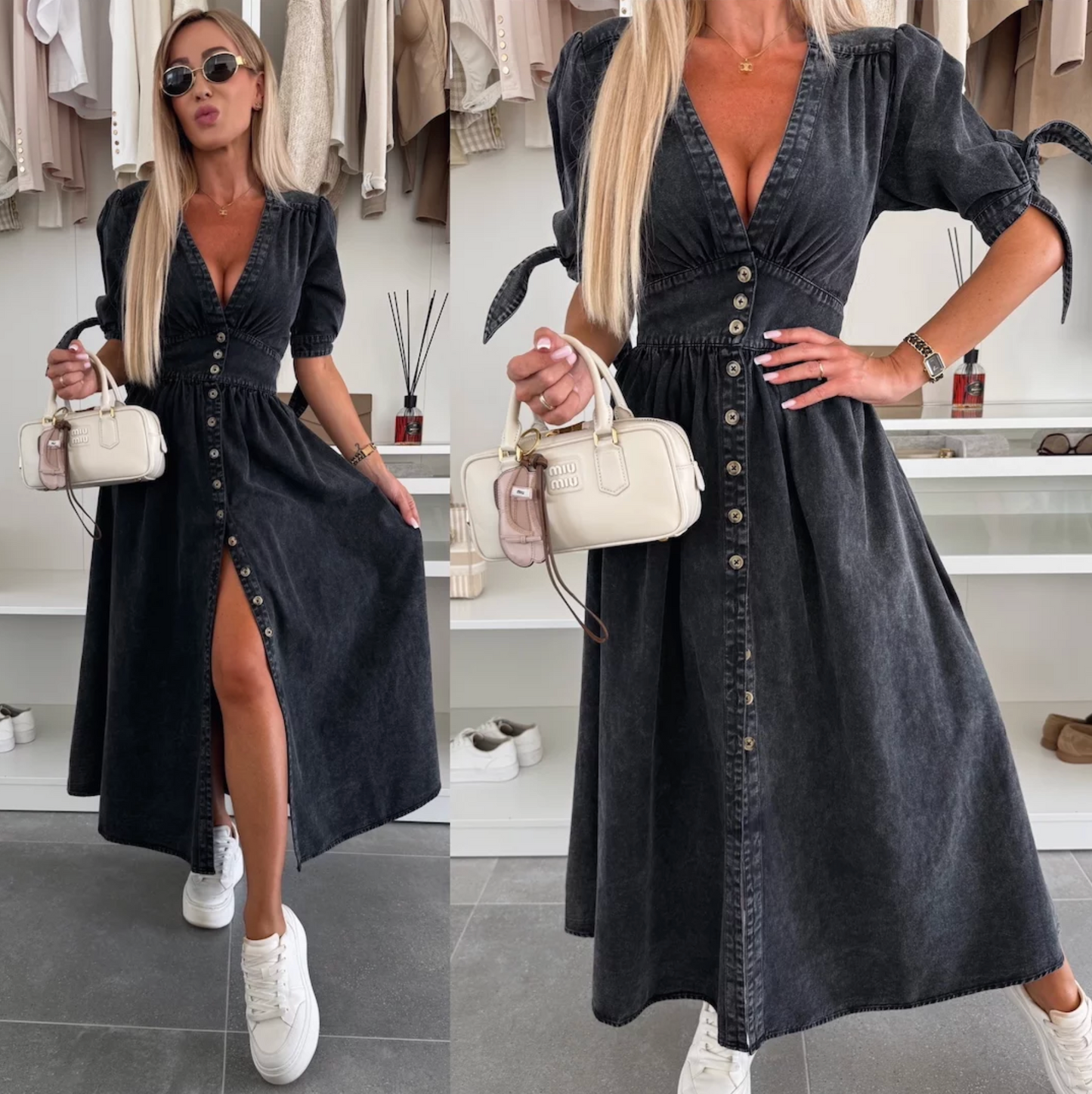 Julia | Stilvolle Mode Denim Kleid