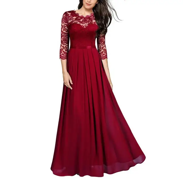 Helena | Abendkleid Lang Rubinrot Elegant mit Raffinierten Details 6
