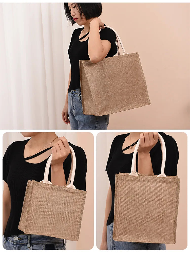 Variant image for Lina | Einkaufstasche Shopper aus Leinen - Handbemalt, Groß und Umweltfreundlich-6