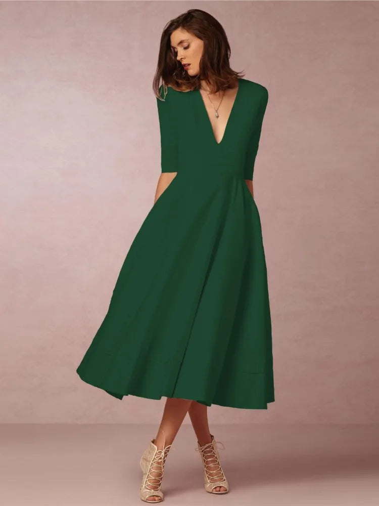 Glamour | Midi Abendkleid für Damen Elegant und Zeitlos