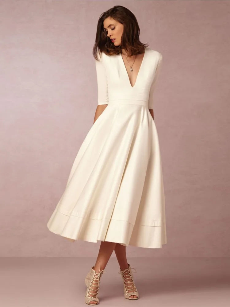 Glamour | Midi Abendkleid für Damen Elegant und Zeitlos