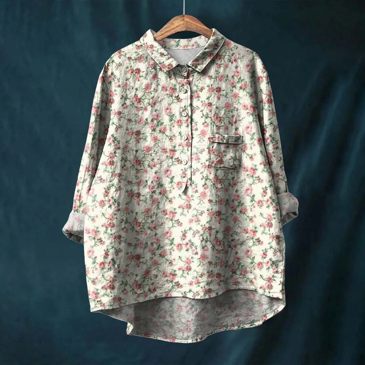 Amelie | Damenhemd Langarm Blumenmuster