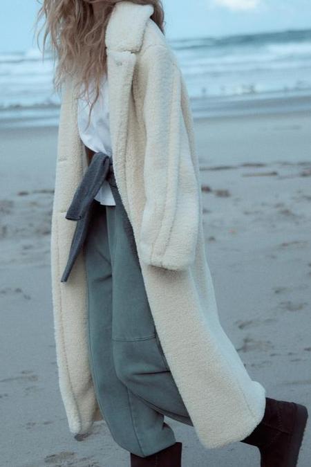 Marlene | Komfortabler langer Winter-Teddymantel