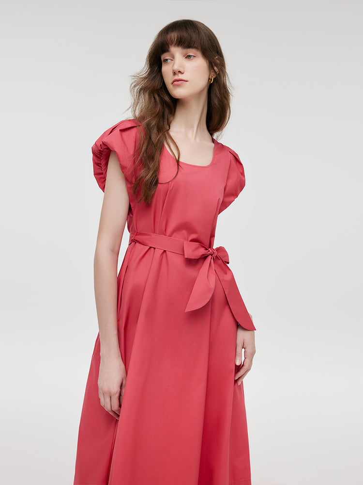 Zara | Rundes Neck Midi Kleid