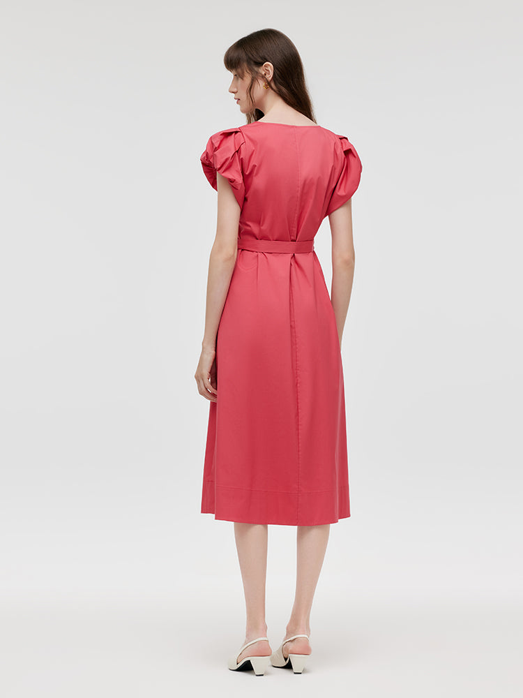 Zara | Rundes Neck Midi Kleid