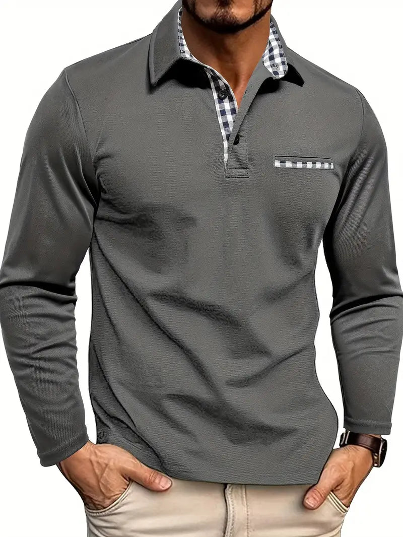 Charel | Langarm Poloshirt Herren aus Hochwertiger Baumwolle