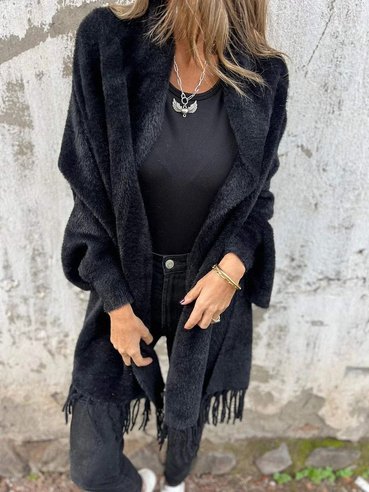 Rebecca | Jacke Warm und Bequem mit Fransen