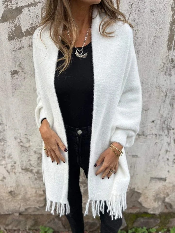 Rebecca | Jacke Warm und Bequem mit Fransen