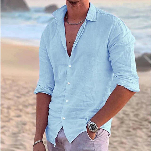 Variant image for Zander Herren Leinenhemd – Baumwoll-Leinen-Mischung, Lässig für Sommer-31