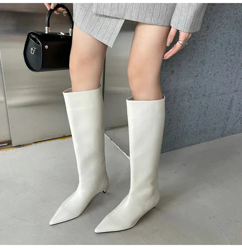 Rosetta | Damen Elegante Hohe Stiefel aus Leder