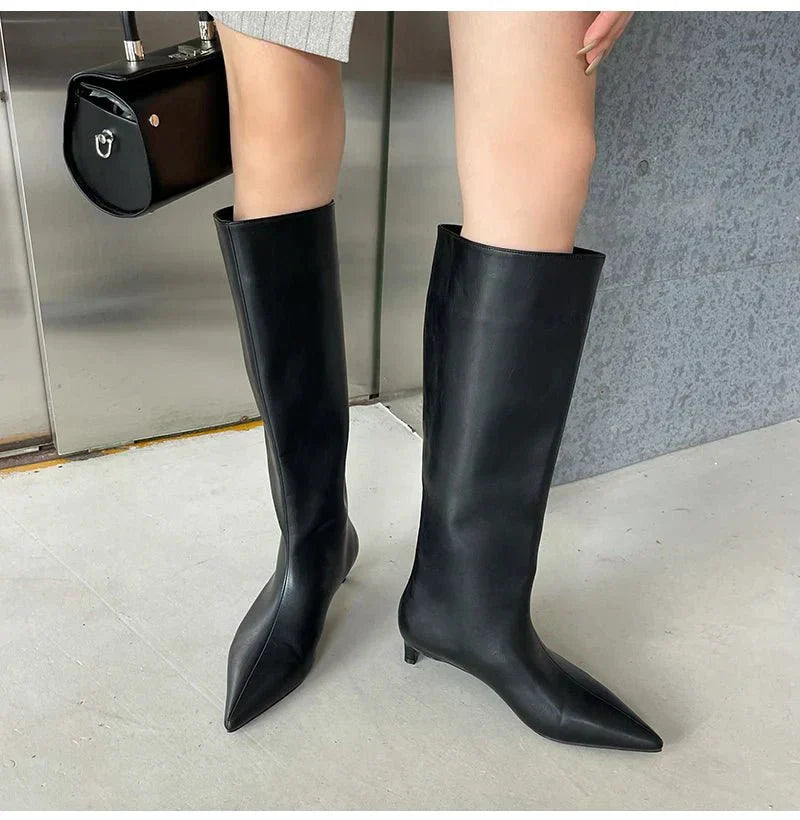 Rosetta | Damen Elegante Hohe Stiefel aus Leder